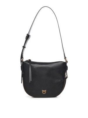 Pinko: shoulder bags - Small Leather Hobo Shoulder Bag