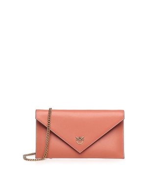 Pinko: clutches - Leather Pouch With Love Birds Logo