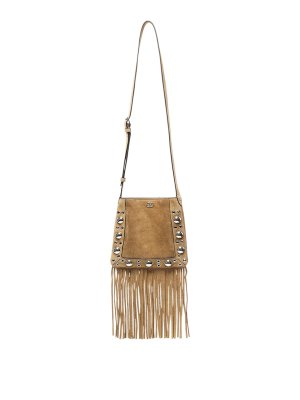 VALENTINO GARAVANI: clutches - Nellcte Vlogo Suede Bag With Studs