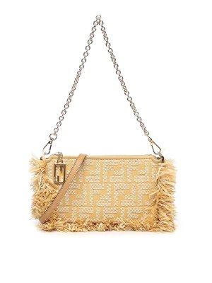 FENDI: clutches - Ff Jacquard Baguette Pouch