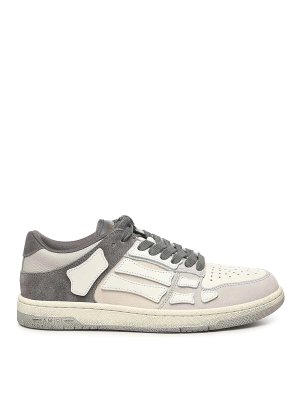 AMIRI: trainers - Distressed Skel Top Sneakers In Leather