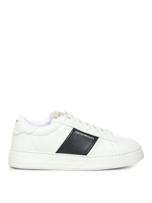 EMPORIO ARMANI: sneakers - Sneaker In Pelle Con Fascia A Contrasto