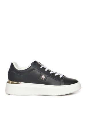 TOMMY HILFIGER: sneakers - Sneakers In Pelle Con Monogramma