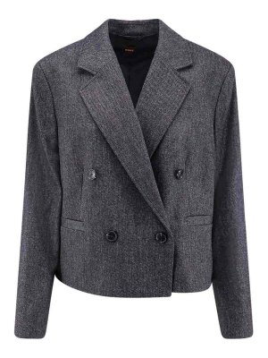 Hugo Boss: blazers - Double-breasted blazer in wool blend