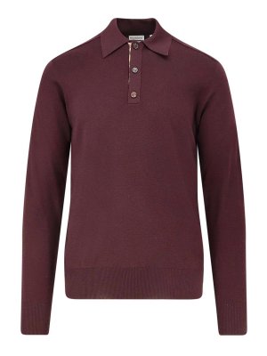 BURBERRY: polo shirts - Maglia Polo Marcus Ls Ct In Lana