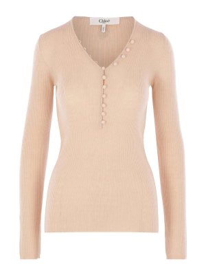 CHLOE': Pull col rond - Pull Col Rond - Beige