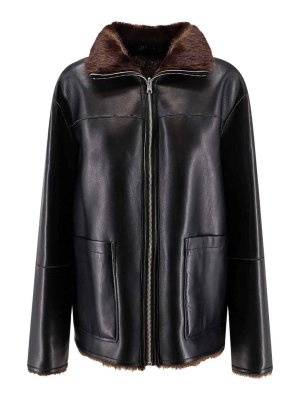 STAND STUDIO: leather jacket - Brella Reversible Leather Jacket