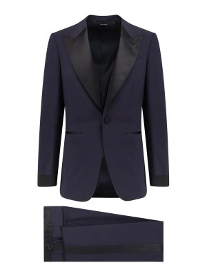 TOM FORD: blazers - Wool tuxedo with contrasting profiles