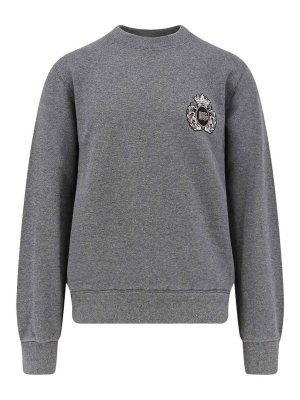 DOLCE & GABBANA: Sweatshirts & Sweaters - Cotton sweatshirt with logo patch