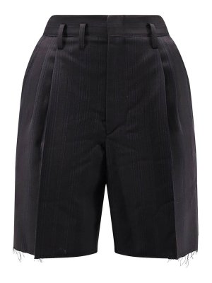 Maison Margiela: Trousers Shorts - Striped Virgin Wool Shorts