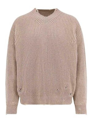 MM6 MAISON MARGIELA: Pull col rond - Pull Col Rond - Beige
