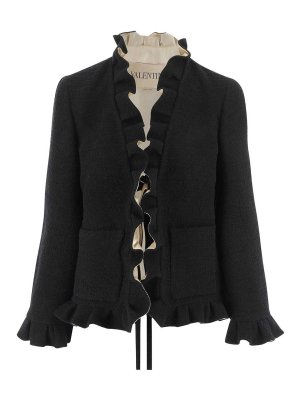 VALENTINO: blazers - Silk Blazer With Front Knot