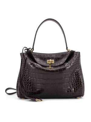 BALENCIAGA: shoulder bags - Rodeo Shoulder Bag In Croco-Effect Leather