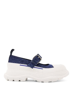 ALEXANDER MCQUEEN: Loafers & Slippers - Mary Jane In Denim