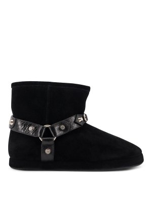 BALENCIAGA: ankle boots - Alaska Soft Bootie Boots In Leather And Wool