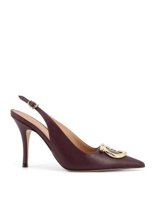 FERRAGAMO: court shoes - Sara 95 Leather Slingback Pumps