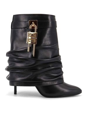 GIVENCHY: ankle boots - Shark Lock Stiletto Leather Ankle Boots