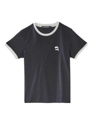 KARL LAGERFELD: t-shirts - Ikon Patch Slim T-Shirt