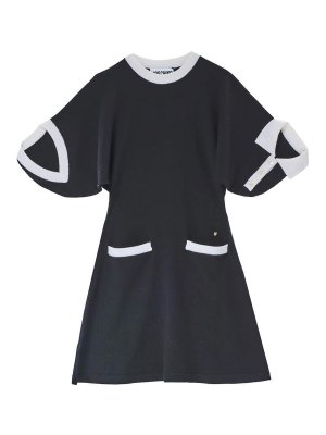 MOSCHINO: knee length dresses - Wool Dress with Contrast Pockets