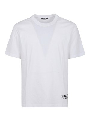 Balmain: t-shirts - Small  Stamp T-Shirt - Reg Fit