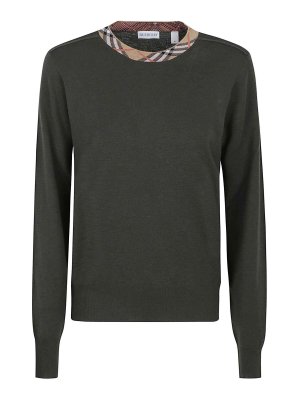 BURBERRY: Suéteres con cuello pico - Suéter Cuello Redondo - Marrón