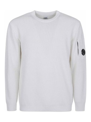 C.P. COMPANY: Suéteres con cuello pico - Suéter Cuello Redondo - Blanco