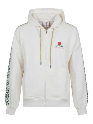 CASABLANCA: Sweatshirts & Sweaters - Technical Pocket & Laurel Tape Zip Hoodie