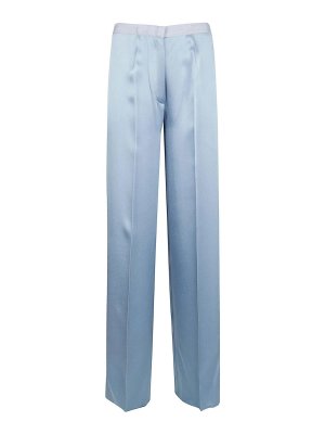 FORTE FORTE: casual trousers - Satin High Waist Embroidered Pants