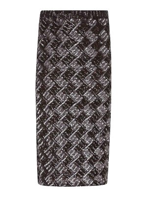 P.A.R.O.S.H.: Knee length skirts & Midi - Gonna - Full Paillettes Stretch