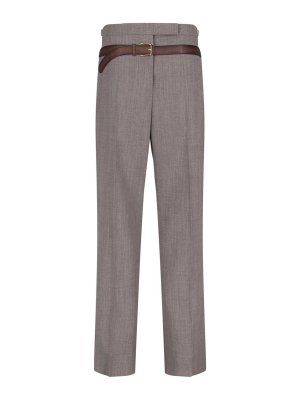 PRADA: casual trousers - Trompe-Lil Belted Trousers