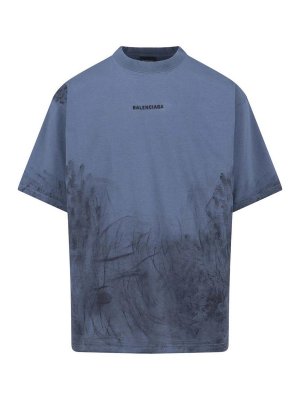 BALENCIAGA: T-shirts - T-Shirt - Blau