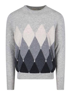 BALLANTYNE: Strickpullover mit Rundhalsausschnitt - Rundhalspullover - Grau