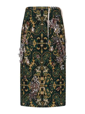DRIES VAN NOTEN: Knee length skirts & Midi - Skirt With Crystals