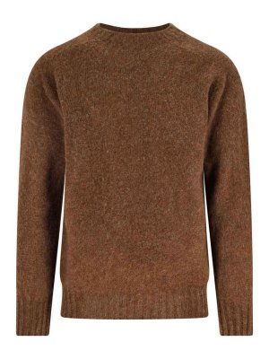 HOWLIN: Strickpullover mit Rundhalsausschnitt - Rundhalspullover - Braun