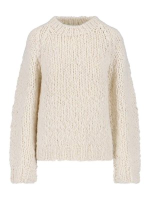 LVIR: Suéteres con cuello pico - Suéter Cuello Redondo - Blanco