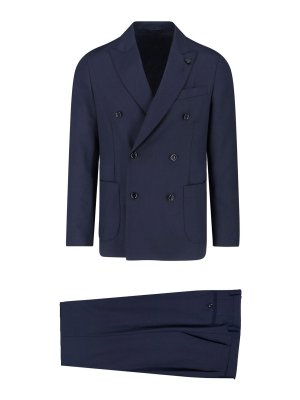 LARDINI: formal suits - Double-breasted suit in virgin wool