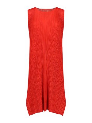 PLEATS PLEASE ISSEY MIYAKE: knee length dresses - Pleated Midi Dresses