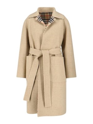 BURBERRY: Manteaux au genou - Manteau Au Genou - Check