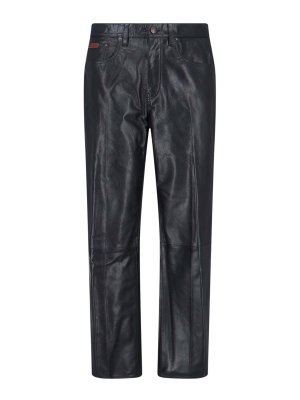 CALVIN KLEIN: Pantalons en cuir - Pantalons En Cuir - Noir