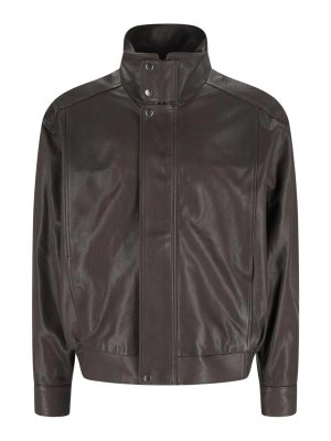 CALVIN KLEIN: Vestes en cuir - Blouson En Cuir - Marron