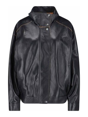 CALVIN KLEIN: Lederjacken - Lederjacke - Schwarz