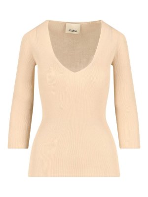 ISABEL MARANT: Strickpullover mit Rundhalsausschnitt - Rundhalspullover - Beige