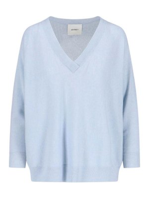 LISA YANG: Strickpullover mit Rundhalsausschnitt - Rundhalspullover - Blau