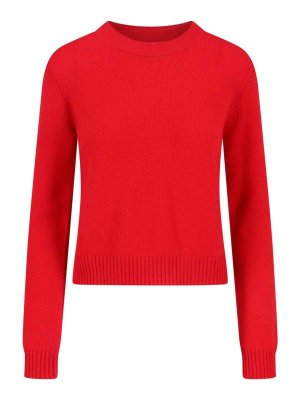 LISA YANG: Strickpullover mit Rundhalsausschnitt - Rundhalspullover - Rot