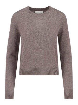 LISA YANG: Strickpullover mit Rundhalsausschnitt - Rundhalspullover - Braun