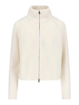 LISA YANG: Strickpullover mit Rundhalsausschnitt - Rundhalspullover - Weiß