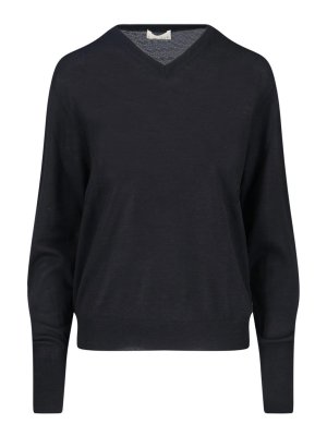 MA'RY'YA: Strickpullover mit Rundhalsausschnitt - Rundhalspullover - Schwarz