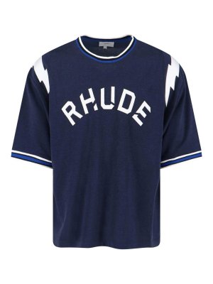 RHUDE: T-shirts - T-Shirt - Blau