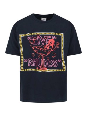 RHUDE: T-shirts - T-Shirt - Schwarz