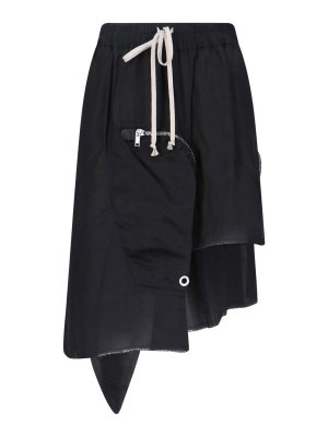 RICK OWENS: ニーレングススカート＆ミディ丈 - 膝丈/ミディスカート - 黒